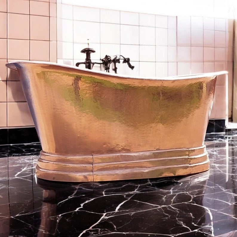 Copper Soaking Tub With Patina Finish
