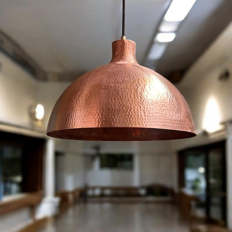 Handmade Hammered Copper Pendant Light