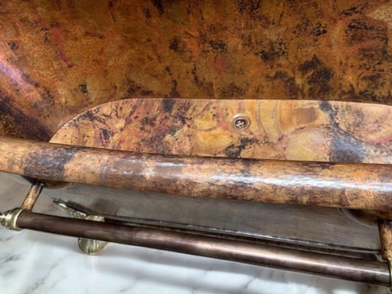 Copper Soaking Tub With Patina Finish