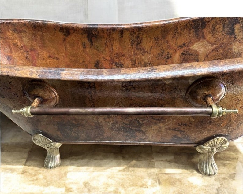 Copper Soaking Tub With Patina Finish