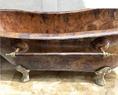 Copper Soaking Tub With Patina Finish