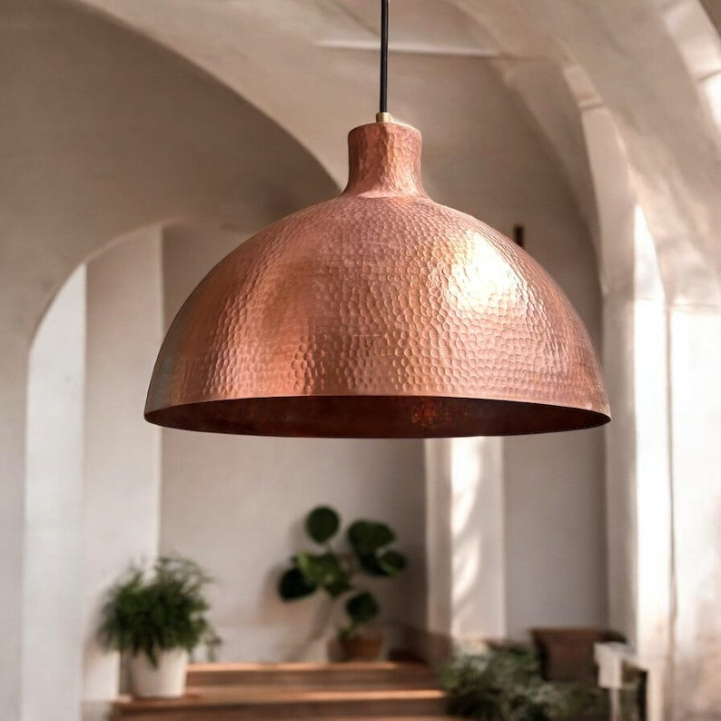 Handmade Hammered Copper Pendant Light