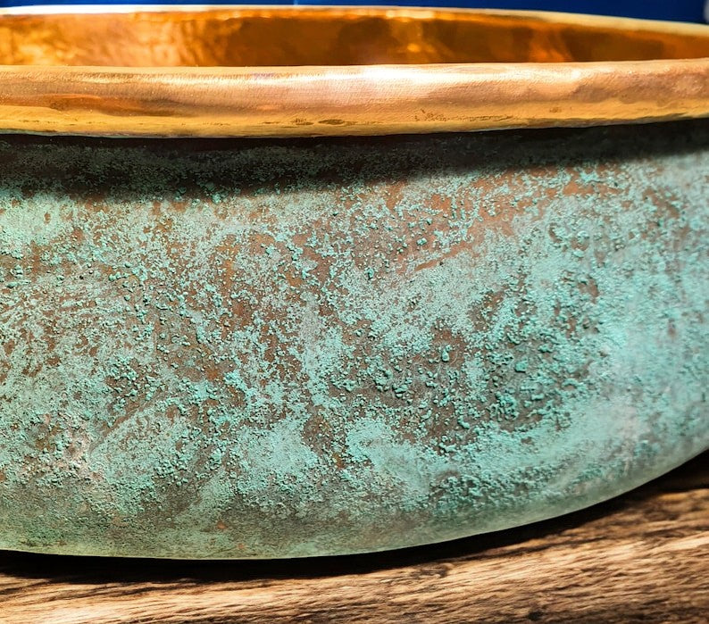 Oxidized Copper Sink Bathoom