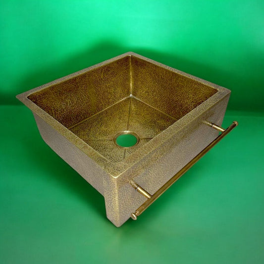 Vintage Brass Kitchen Sink with a shelf and a Front rail