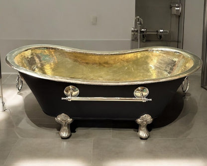 Brass Bathtub With Black Exterior