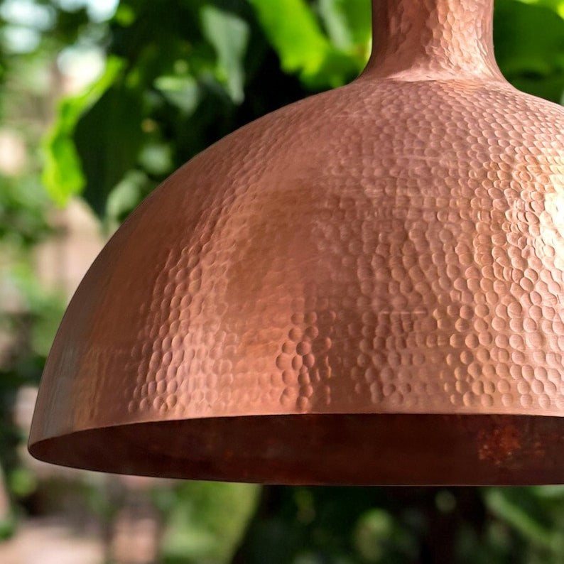 Handmade Hammered Copper Pendant Light