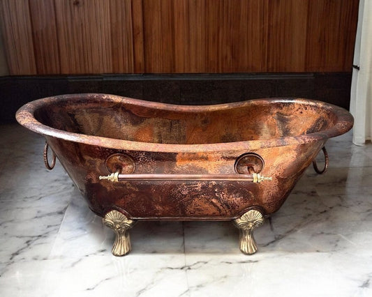 Copper Soaking Tub With Patina Finish