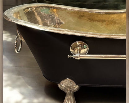 Brass Bathtub With Black Exterior