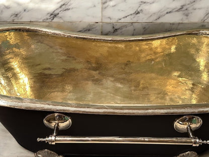 Brass Bathtub With Black Exterior