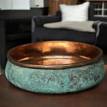 Oxidized Copper Sink Bathoom