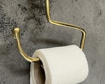 Handcrafted Solid Brass Toilet Roll Holder Stylish Brass Wall Mount Toilet Paper Holder Bathroom