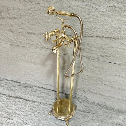 Unlacquered Brass Freestanding Tub Filler Faucet