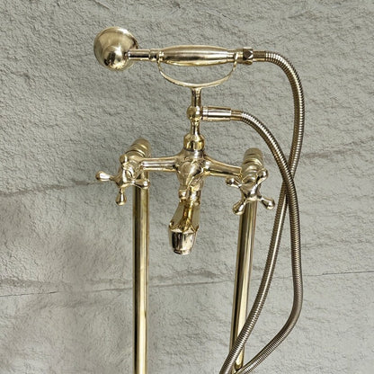 Unlacquered Brass Freestanding Tub Filler Faucet