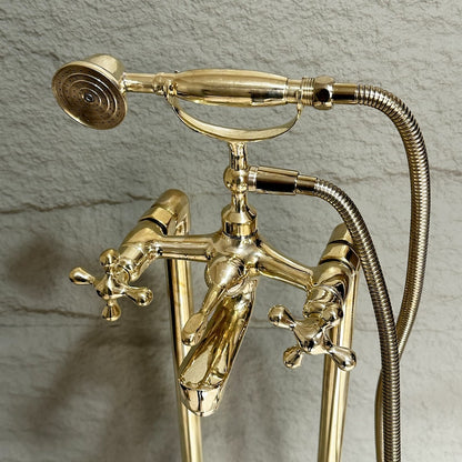 Unlacquered Brass Freestanding Tub Filler Faucet