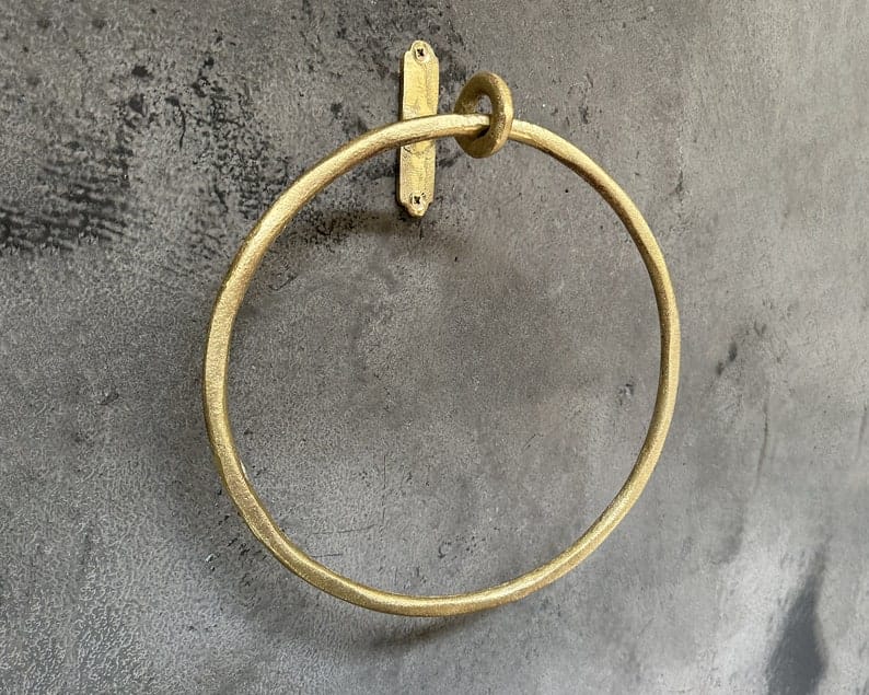 Solid Unlacquered Brass Towel Ring