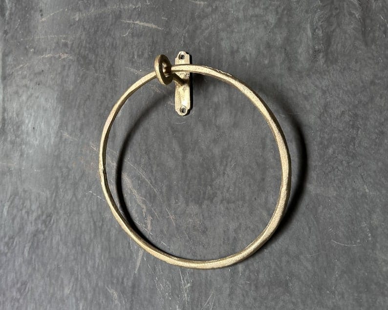 Solid Unlacquered Brass Towel Ring