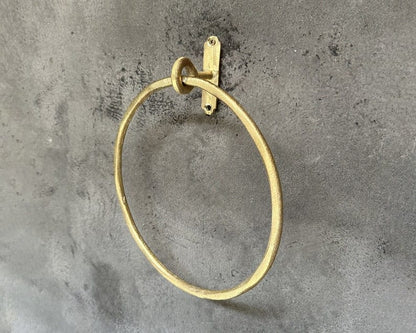 Solid Unlacquered Brass Towel Ring