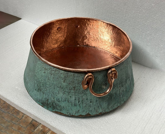 Green Patina Copper Bucket Vessel Bathroom Sink