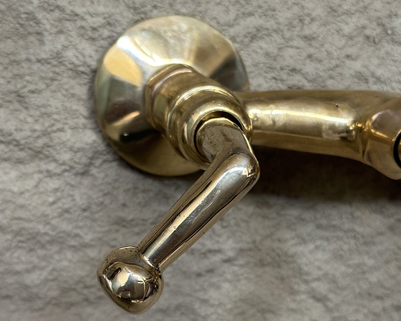 Solid Brass Wall Mount Bathroom Faucet With Lever Handles