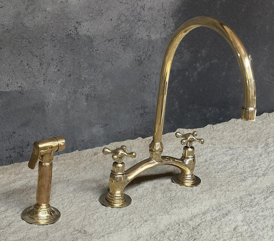 Unlacquered Brass Bridge Faucet