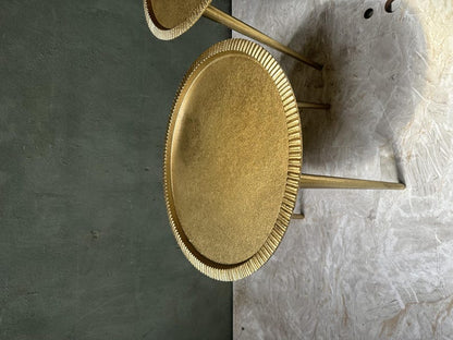 Solid Brass Round Table, Unlacquered brass coffee table