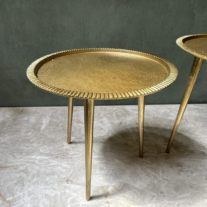 Solid Brass Round Table, Unlacquered brass coffee table