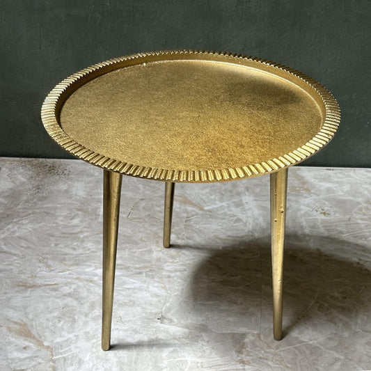 Solid Brass Round Table, Unlacquered brass coffee table