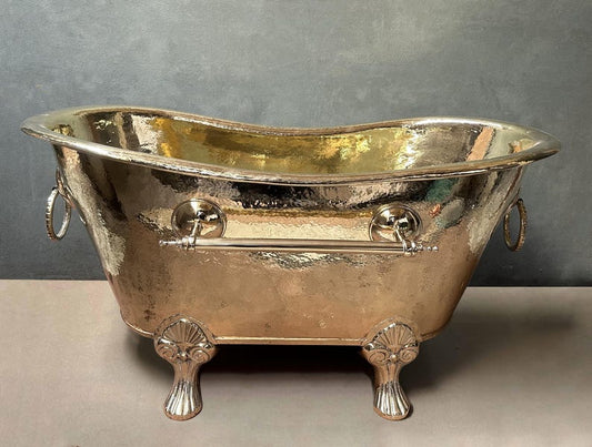 Clawfoot Bathroom Bathtub, Unlacquered Brass Soaking Bathtub